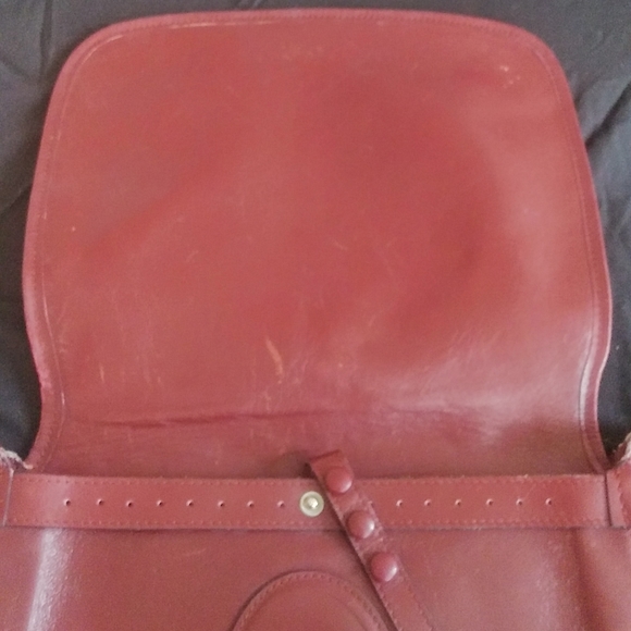 Les Must De Cartier Bordeaux leather suede gold cc monogram vintage bag purse - Picture 5 of 13